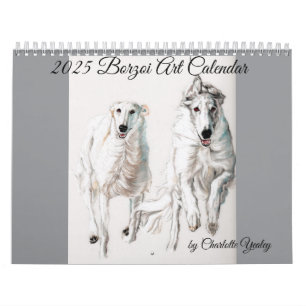 Borzoi Kunstkalender 2025 von Charlotte Yealey Kalender