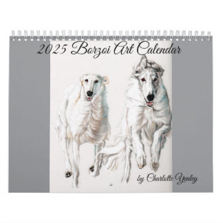 Borzoi Kunstkalender 2025 von Charlotte Yealey Kalender