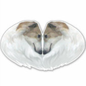Borzoi Liebe Die Ausschneiden Vinyl Sticker (Vorderseite)