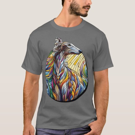 Borzoi lustig T-Shirt (Vorderseite)