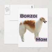 Borzoi-Mama 4 Postkarte (Vorne/Hinten)