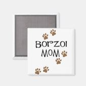 Borzoi-Mama Magnet (Vorderseite/Rückseite)