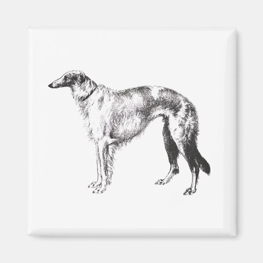 Borzoi Martynow Etching Magnet (Vorne)