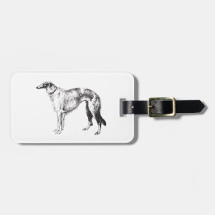 Borzoi Martynow Radierung Gepäckanhänger