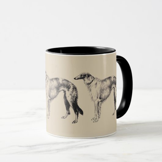 Borzoi Martynow Radierung Tasse (VorderseiteRechts)