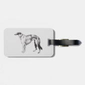Borzoi Martynow Radierungs-Gepäckanhänger Gepäckanhänger (Rückseite horizontal)