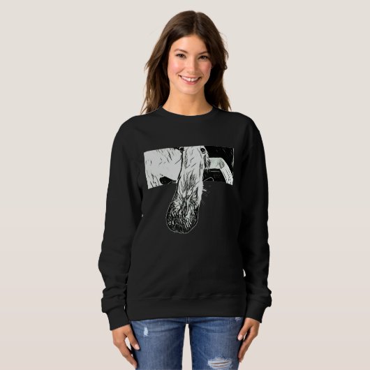 BORZOI MEME LONG NOSE DOG SWEATSHIRT (Vorne ganz)