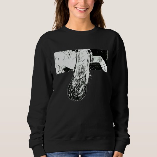 BORZOI MEME LONG NOSE DOG SWEATSHIRT (Vorderseite)