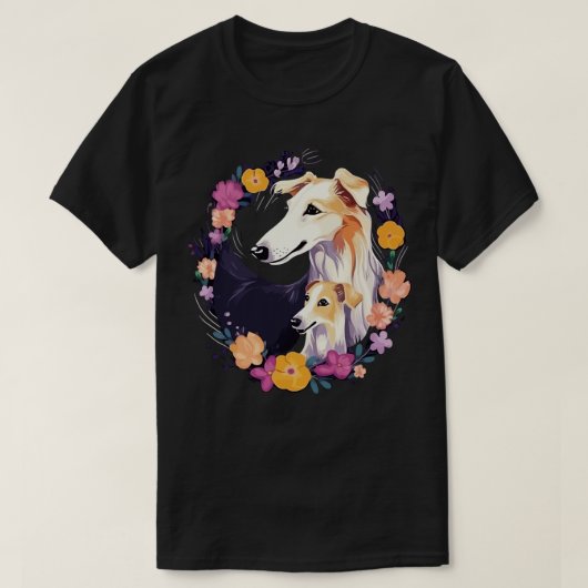 Borzoi-Muttertag T-Shirt (Design vorne)