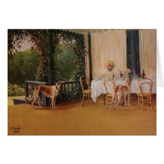 Borzoi nach dem Abendessen