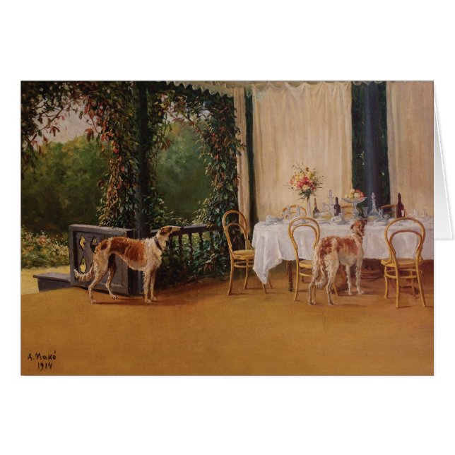 Borzoi nach dem Abendessen (Vorderseite (Horizontal))