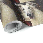 Borzoi-Neujahr Geschenkpapier (Rolleneckpunkt)
