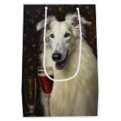 Borzoi-Neujahr Mittlere Geschenktüte (Rückseite)