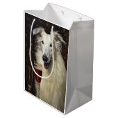 Borzoi-Neujahr Mittlere Geschenktüte (Rückseite Schrägansicht)