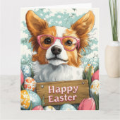 Borzoi Ostereier Karte (Vorderseite)