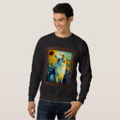 Borzoi Painting Sunflower Flower Mom Women Floral Sweatshirt (Vorne ganz)