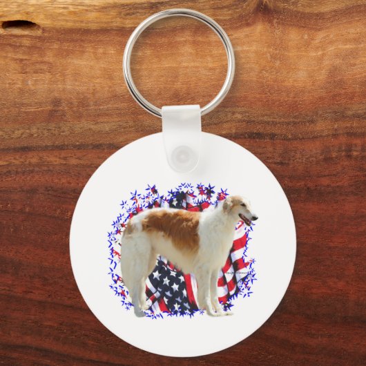 Borzoi Patriot Schlüsselanhänger (Vorderseite)
