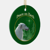 Borzoi Peace Keramik Ornament (Rechts)