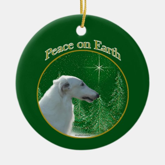 Borzoi Peace Keramik Ornament (Vorne)
