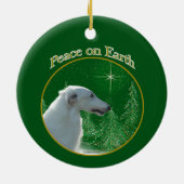 Borzoi Peace Keramik Ornament (Hinten)