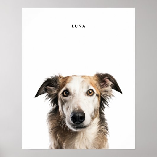 Borzoi Personalisiert Print Poster (Vorne)