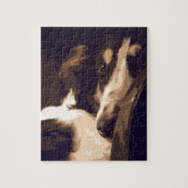 Borzoi-Porträt Puzzle