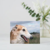 Borzoi Postkarte (Stehend Vorderseite)