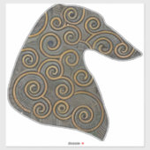 Borzoi Profil Die Ausschneiden Vinyl Sticker (Blatt)