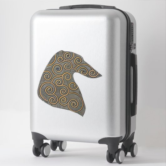 Borzoi Profil Die Ausschneiden Vinyl Sticker (Koffer)