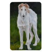 Borzoi Puppy Dog Art Magnet (Vertikal)
