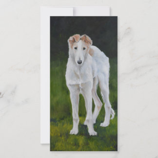 Borzoi Puppy Hund Art Danke Karte