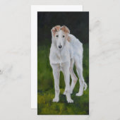 Borzoi Puppy Hund Art Danke Karte (Vorne/Hinten)