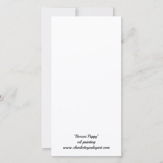 Borzoi Puppy Hund Art Danke Karte (Rückseite)