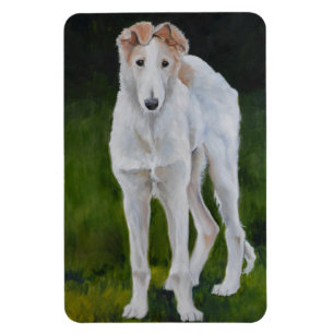 Borzoi Puppy Hund Art Magnet