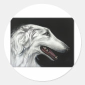 Borzoi Runder Aufkleber (Vorderseite)