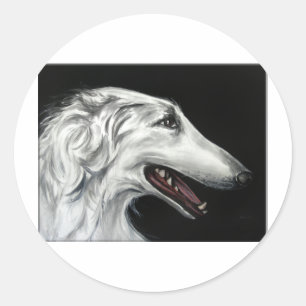Borzoi Runder Aufkleber
