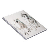 Borzoi Running Russian Wolfhound Dog Art Notebook Notizblock (Rechte Seite)