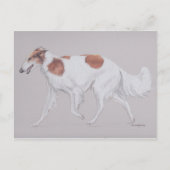 Borzoi Russia Wolfhound Canine Dog Art Postcard Postkarte (Vorderseite)