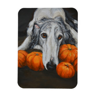 Borzoi Russian Wolfhound Dog Art Flexible Magnet