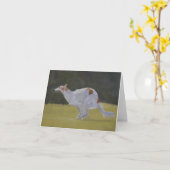 Borzoi Russian Wolfhound Dog Art Note Card Karte (Gelbe Blume)