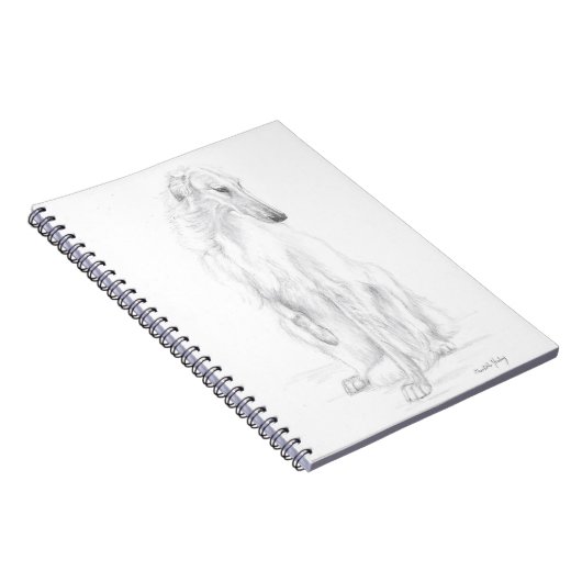 Borzoi Russian Wolfhound Dog Art Notebook Notizblock (Rechte Seite)