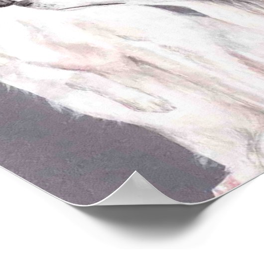 Borzoi Russian Wolfhound Dog Art Poster (Ecke)