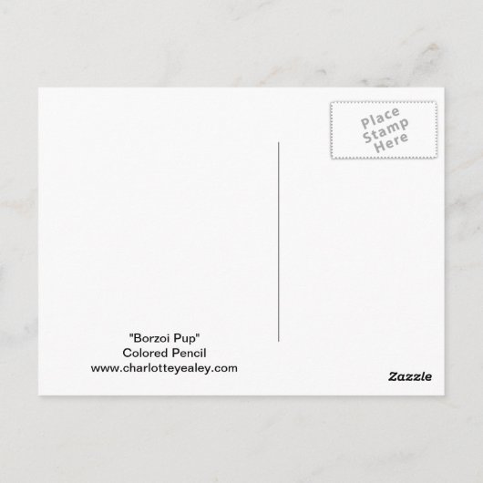 Borzoi Russian Wolfhound Dog Postcard Postkarte (Rückseite)