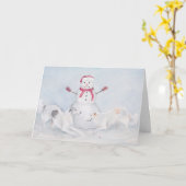 Borzoi Russische Wolfhound-Hunde-Kunstgrube Karte (Gelbe Blume)