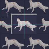 Borzoi Russischer Wolfhound Hund Kunstwerk Stoff (Kachel)