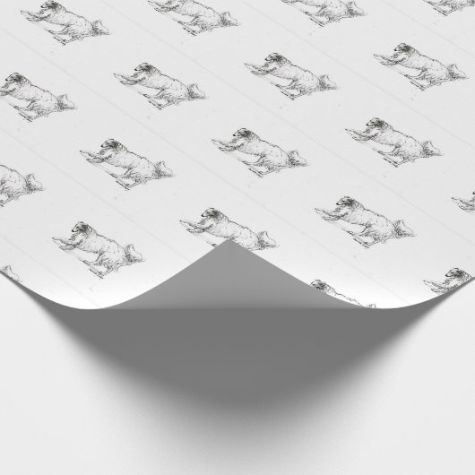 Borzoi Russisches Wolfhound-Hunde-Kunstwrapping-Pa Geschenkpapier (Ecke)