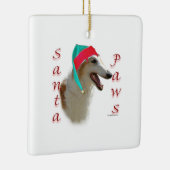 Borzoi Santa Paws Keramikornament (Rechts)