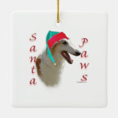 Borzoi Santa Paws Keramikornament (Rückseite)