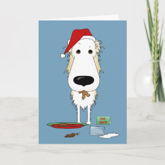 Borzoi Santa's Kekse Feiertagskarte