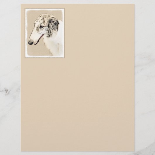 Borzoi (Silber Brindle) Malerei Original Dog Art (Vorderseite)